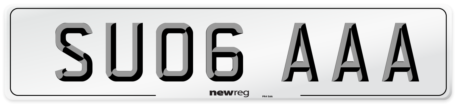 SU06 AAA Number Plate from New Reg